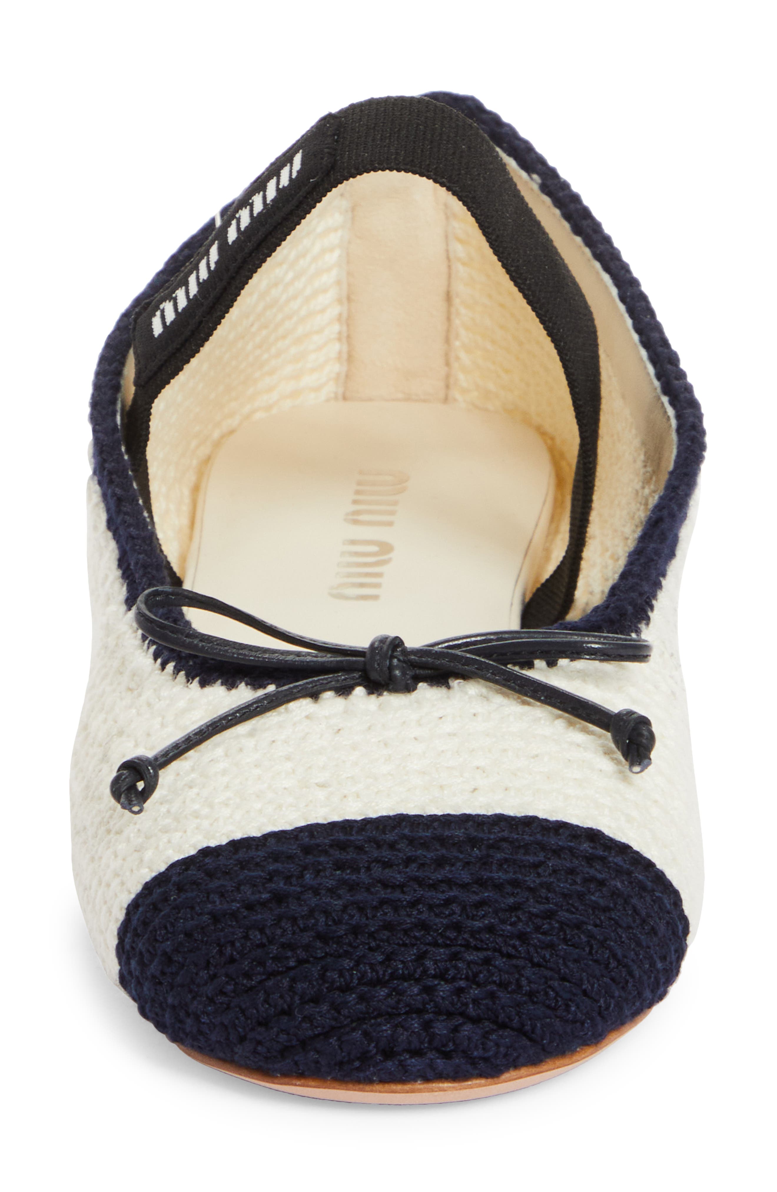 Miu Miu Lea Cap Toe Ballet Flat, Alternate, color, 