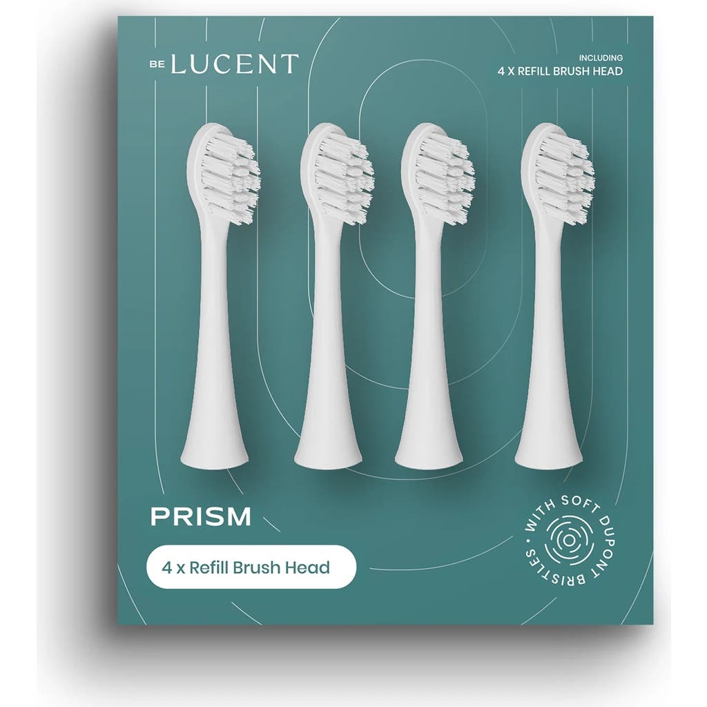 Be Lucent Prism Sonic Toothbrush Heads, 4 Pack In White