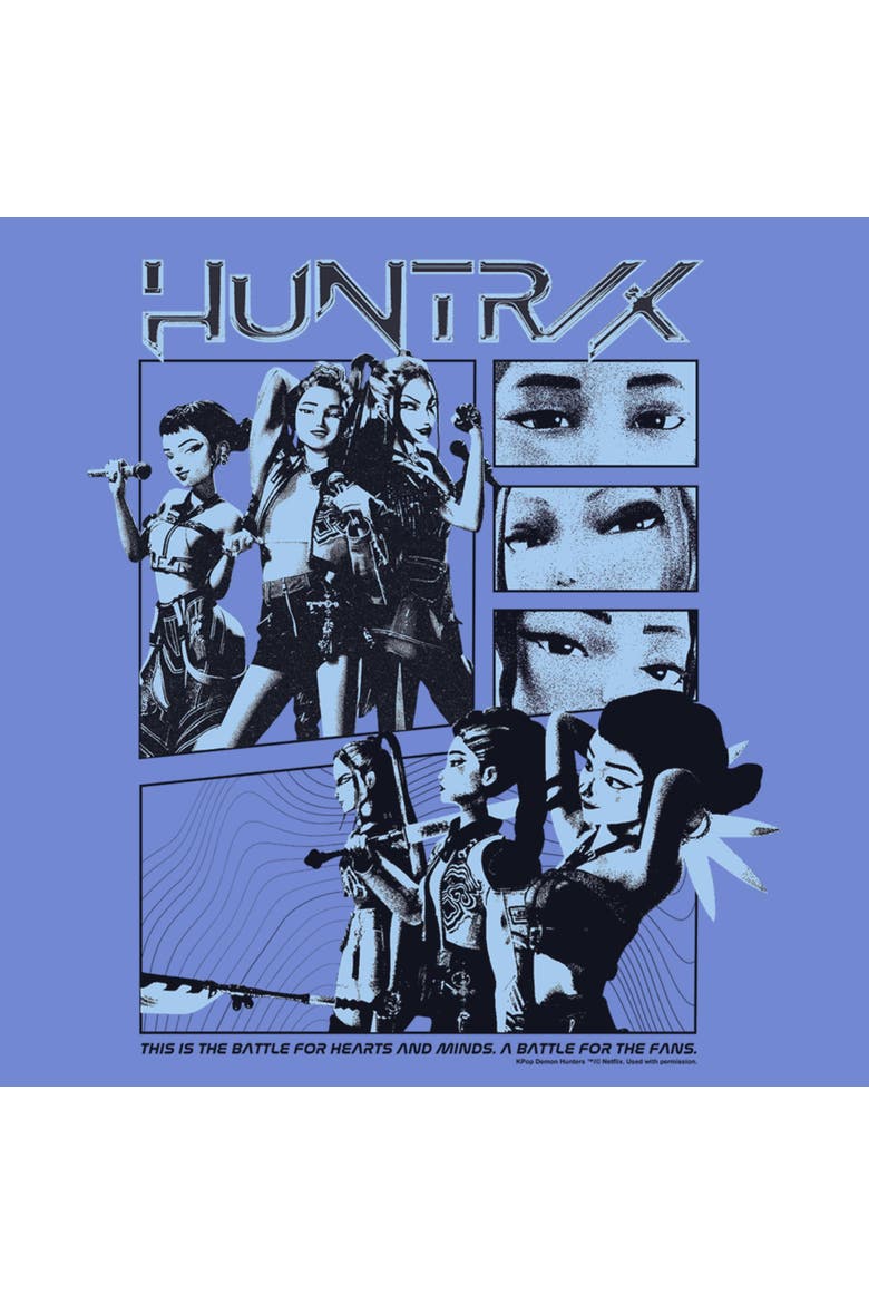 Men's KPop Demon Hunters A Battle For The Fans  Graphic T-Shirt, Alternate, color, Mystic Blue