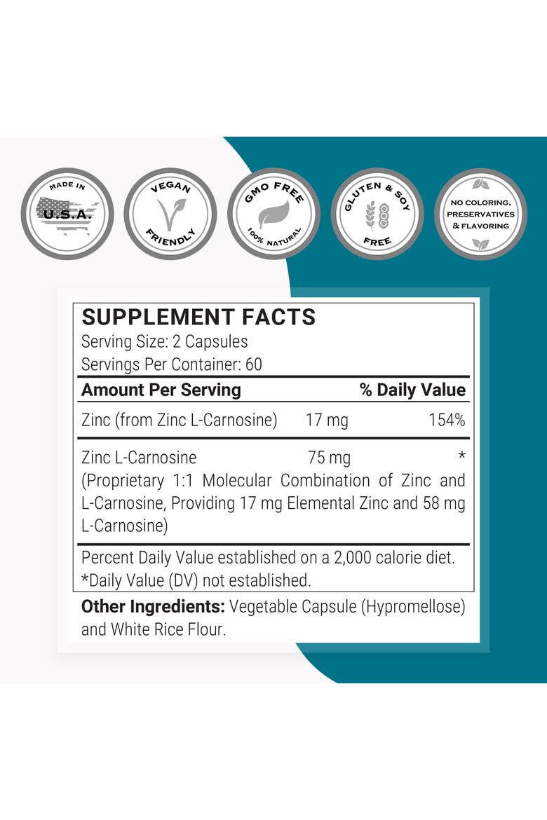 Zinc L-Carnosine 75mg, Alternate, color, None