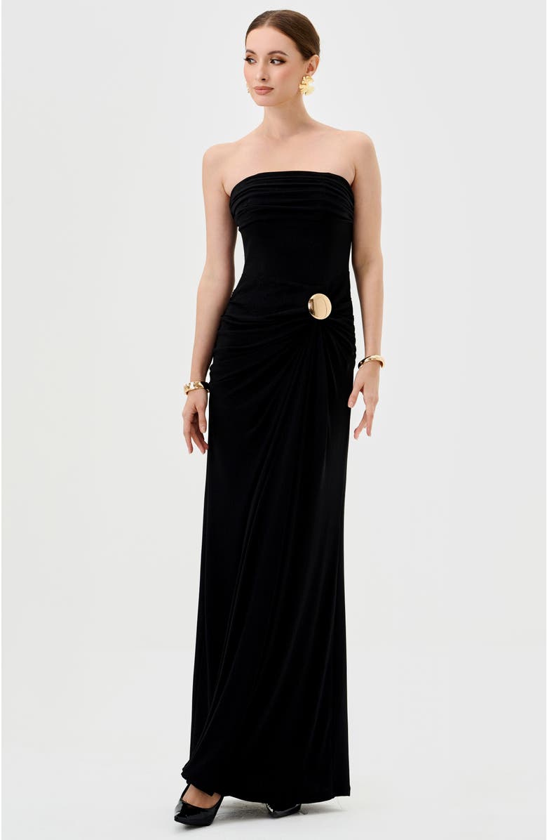 Bariano Keria Off Shoulder Midaxi, Alternate, color, Black