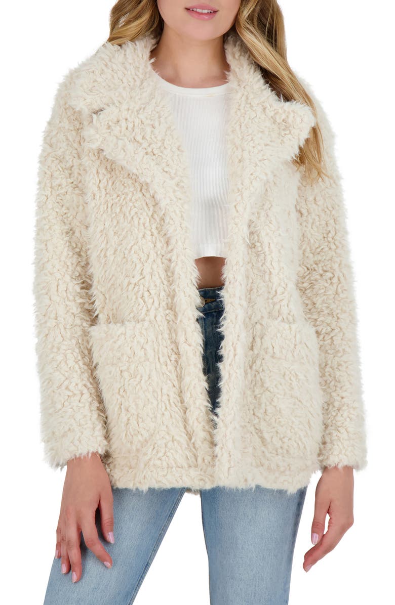 BB Dakota by Steve Madden BB Dakota Warming Signs Wubby Faux Fur Coat, Main, color,