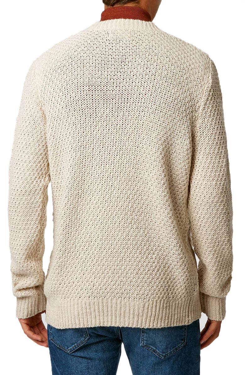 Topman Cable Knit Crewneck Sweater, Alternate, color,