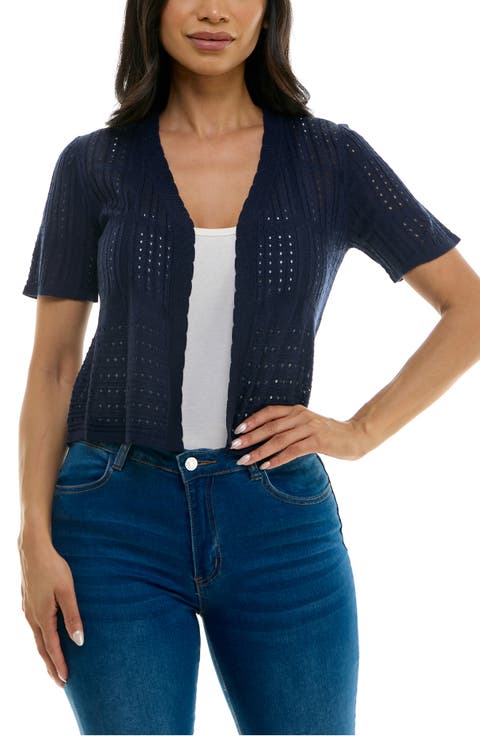 Open Stitch Short Sleeve Bolero