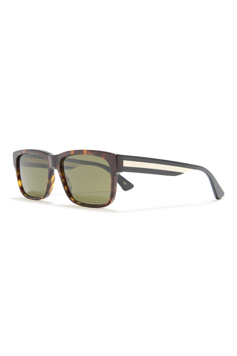 58mm Square Sunglasses, Alternate, color, HAVANA MULTICOLOR GREEN
