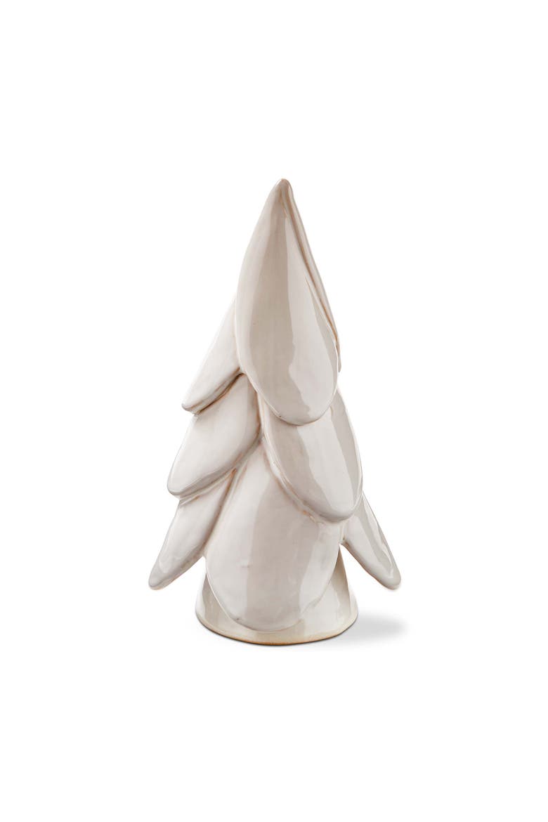 Vail Small White Tree Decor Ceramic Holiday Sculpture, Main, color, White