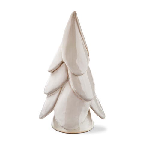 Vail Small White Tree Decor Ceramic Holiday Sculpture