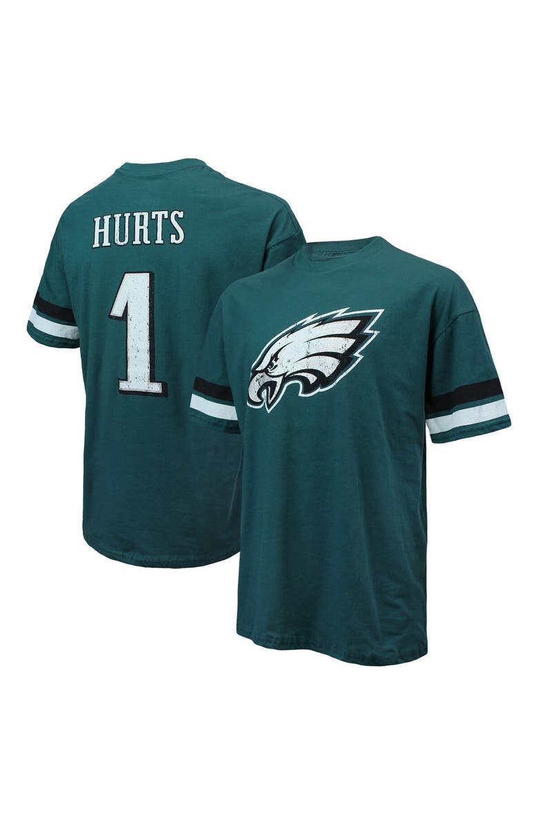 Majestic Threads Men's Majestic Threads Jalen Hurts Green Philadelphia Eagles Name & Number Oversize Fit T-Shirt, Main, color, Green
