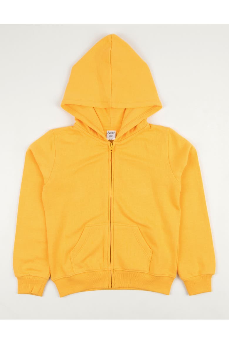 Kids Zip-Up Hoodie, 100% Cotton, Solid Colors, Main, color, Yellow