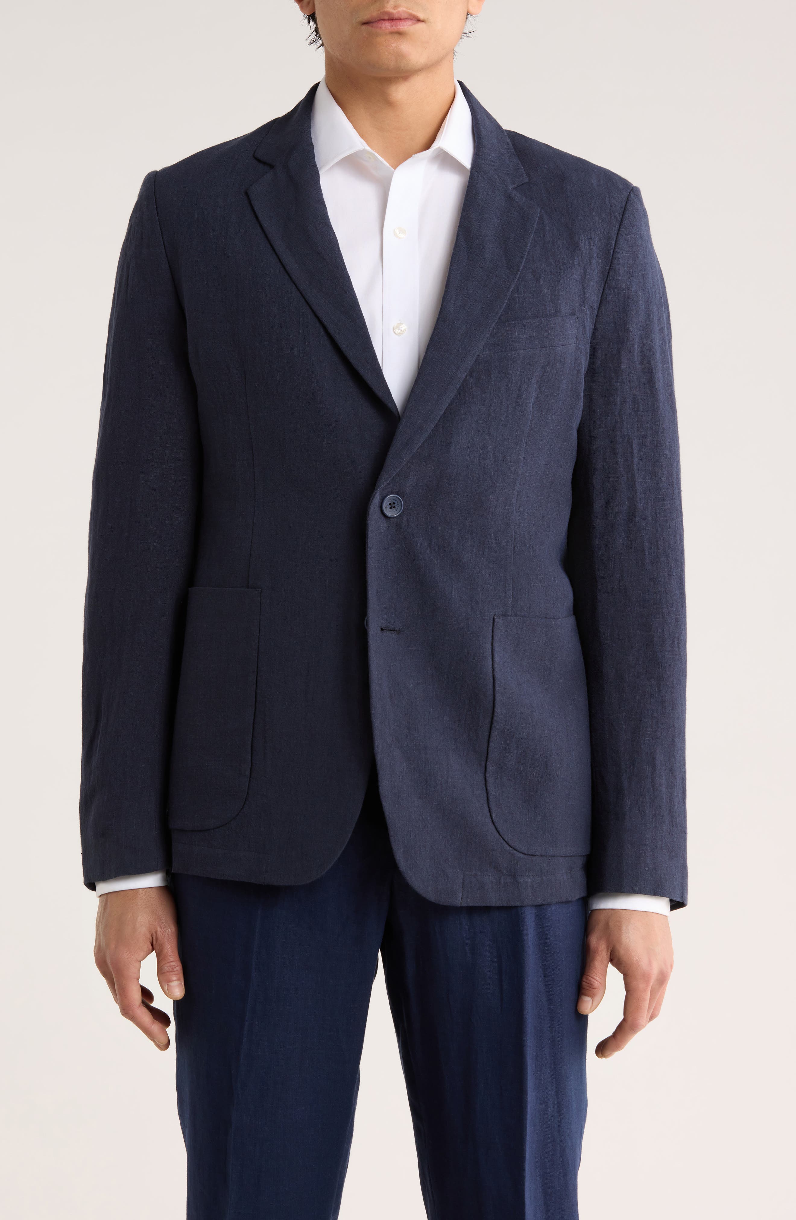 Tailored Fit Solid Linen Blazer - image 3