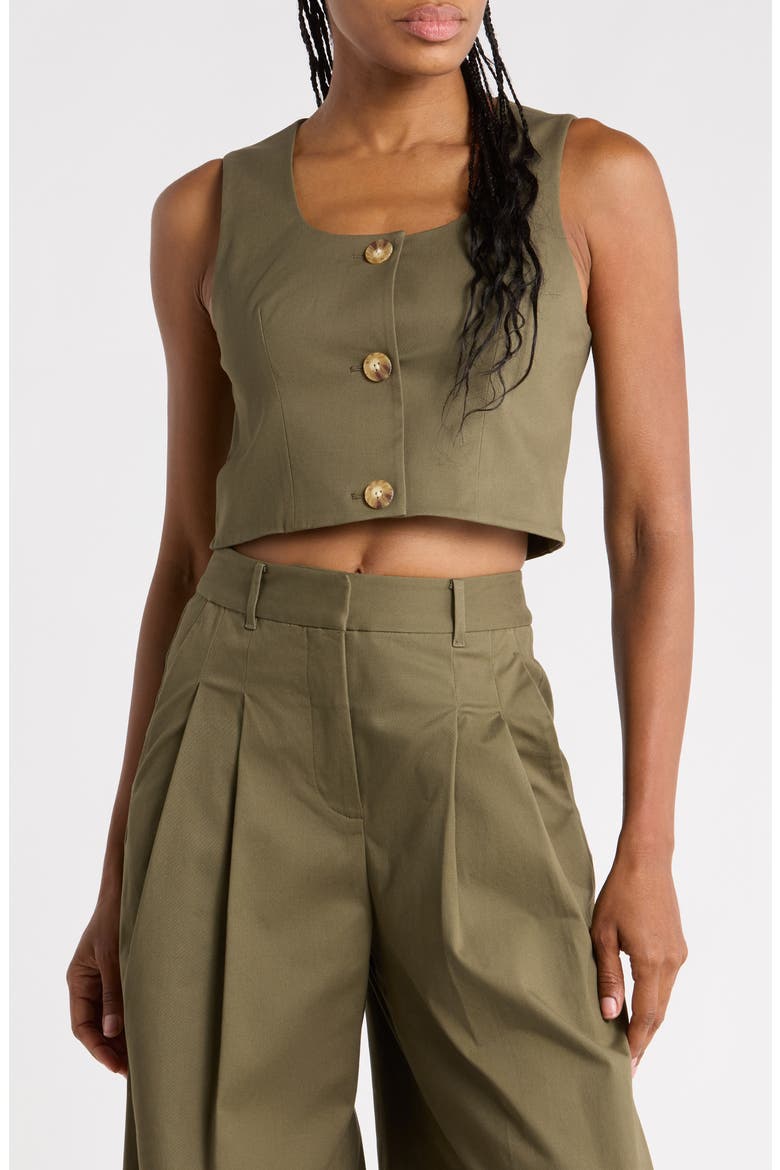 Leo Crop Vest, Main, color, OLIVE