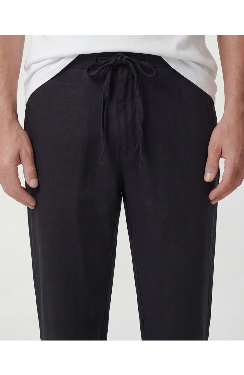 Lords of Harlech Solid Linen Drawstring Pant, Alternate, color, Black