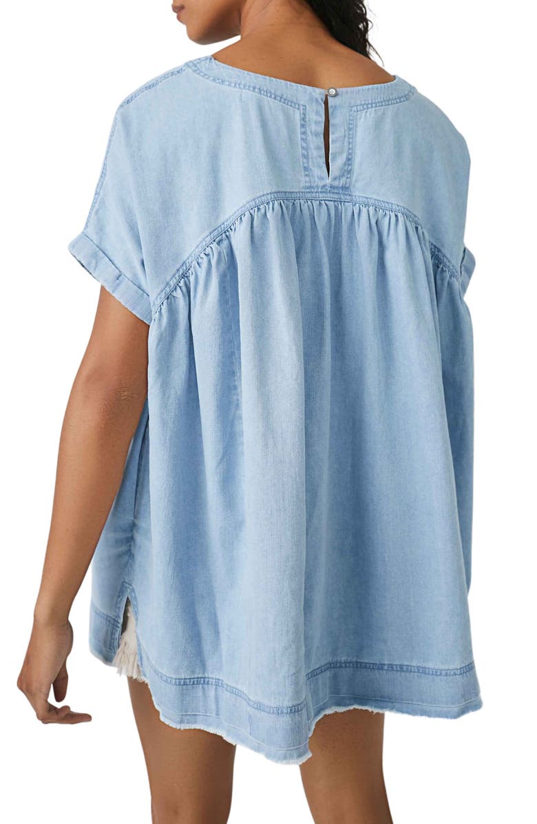 Free People Moon City Denim Tunic Top, Alternate, color,