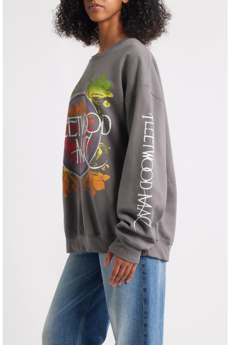 Fleetwood Mac Floral Graphic Sweatshirt, Alternate, color, SOLID CHARCOAL