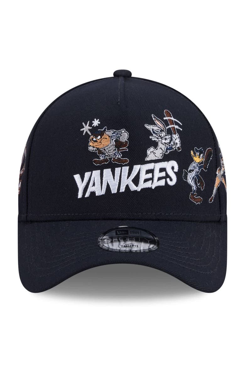 Youth New Era Navy New York Yankees Looney Tunes A-Frame 9FORTY Adjustable Hat, Alternate, color, Navy