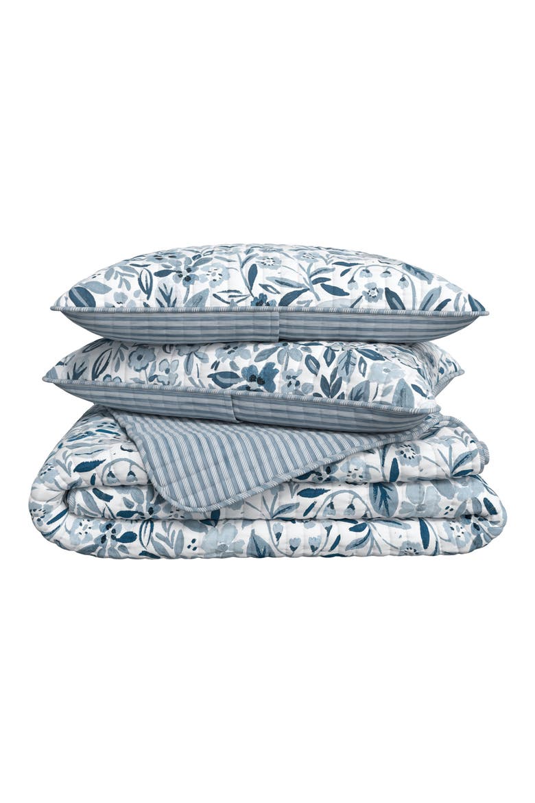 Coastal Bloom Quilt Set, Main, color, COASTAL BLOOM BLUE