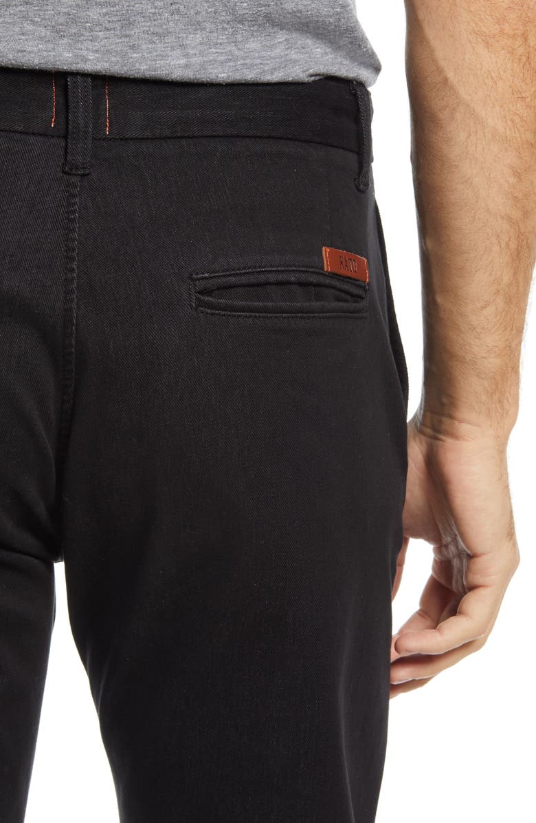 HIROSHI KATO Denit Slim Fit Chinos, Alternate, color, Black