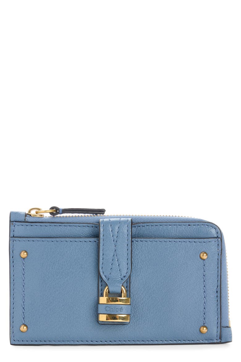 Small Paddington Leather Zip Wallet, Main, color, ASHES BLUE