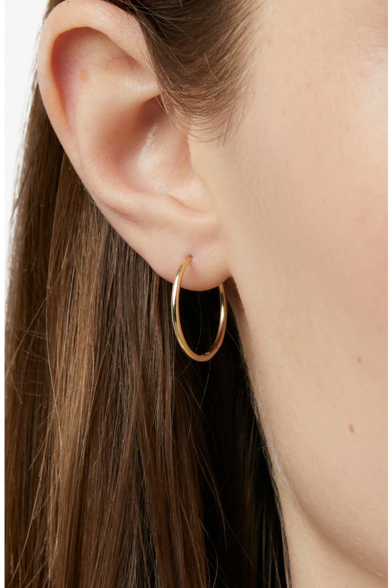 Large Gold Hoop Earrings - Gold Hoops Medium, Alternate, color, Gold