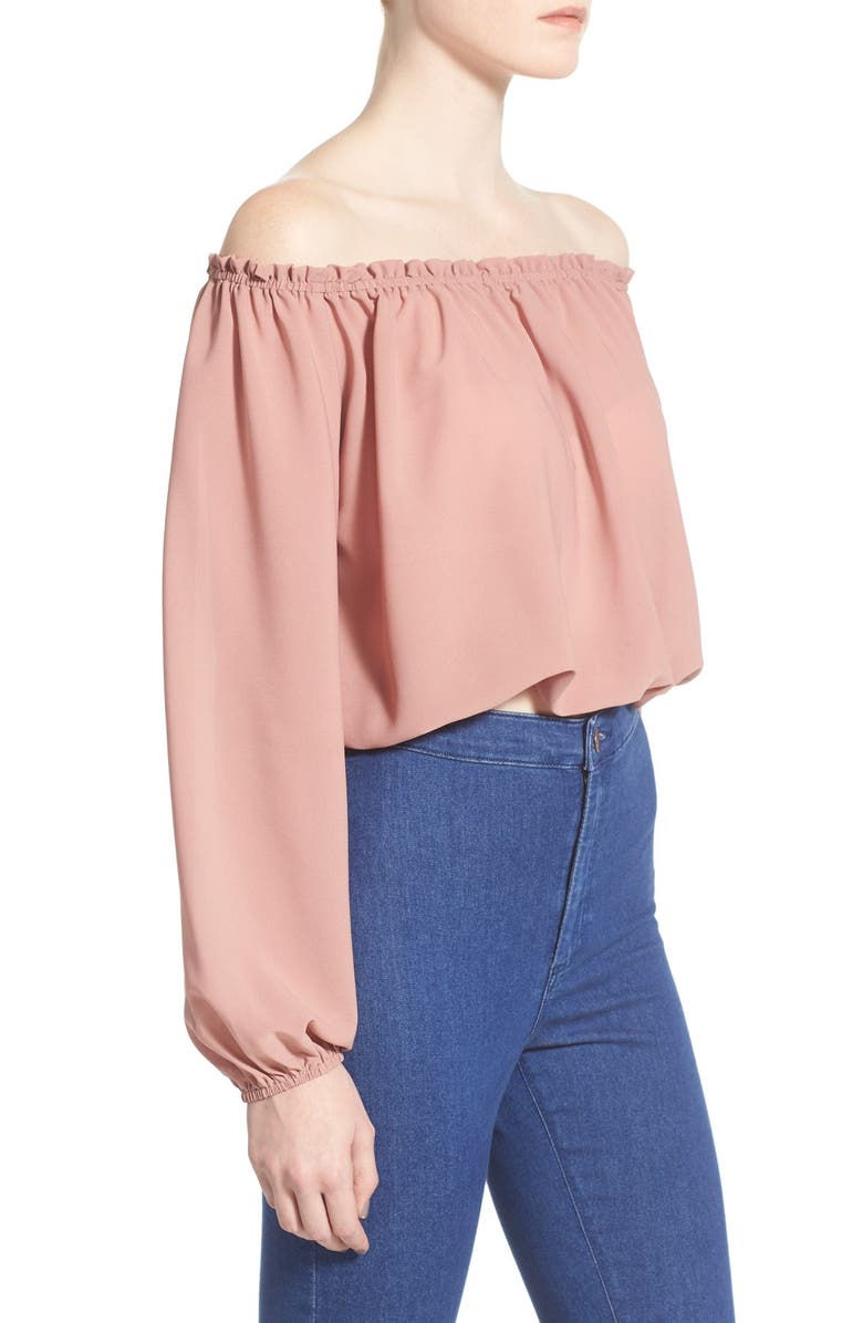 ASTR the Label ASTR Off the Shoulder Long Sleeve Crop Blouse, Alternate, color,