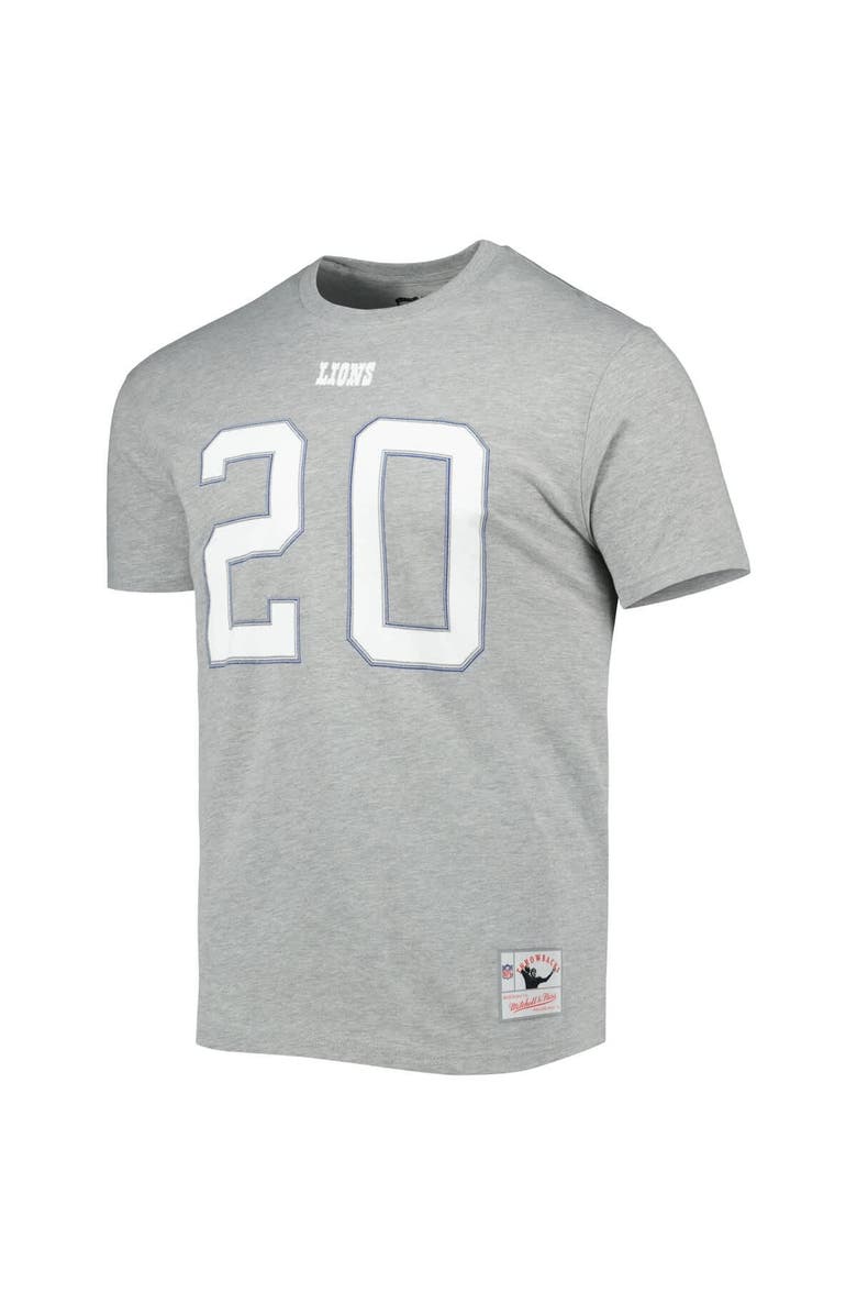 Mitchell & Ness Men's Mitchell & Ness Barry Sanders Gray Detroit Lions Retired Player Logo Name & Number T-Shirt, Alternate, color, Heather Gray