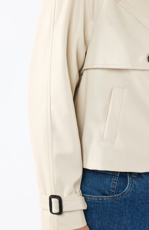 Estelle Karma Faux Leather Moto Jacket In White