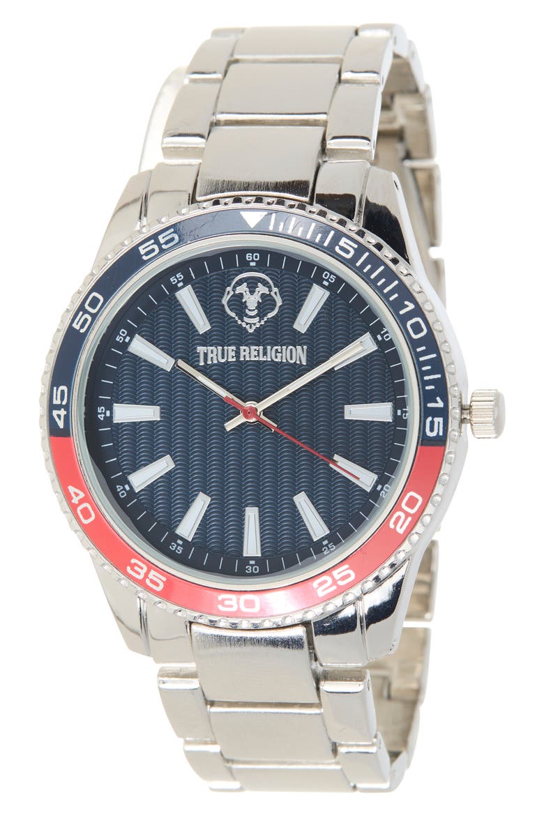Logo Bracelet Watch, 43mm, Main, color, SILVER