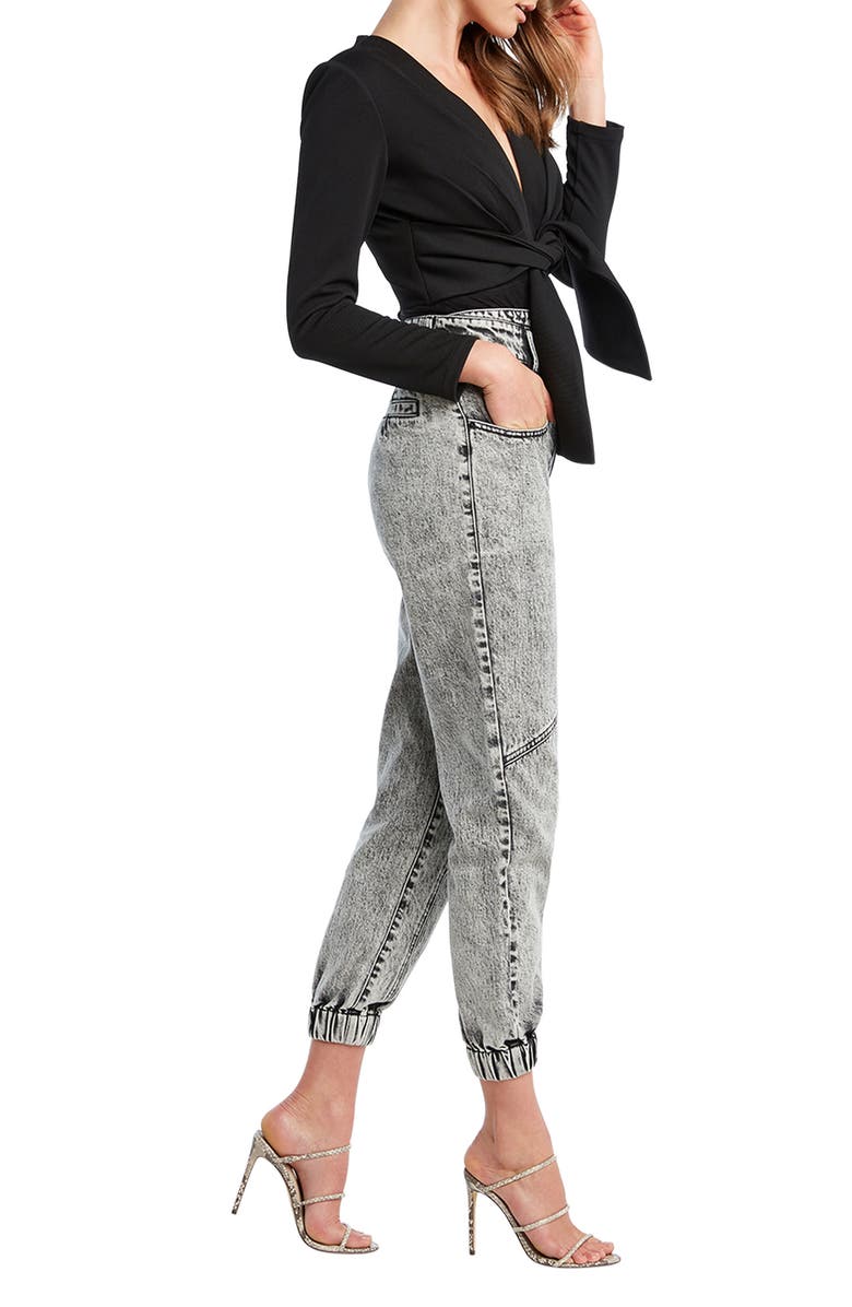 Bardot Acid Wash Splice Jeans, Alternate, color, 