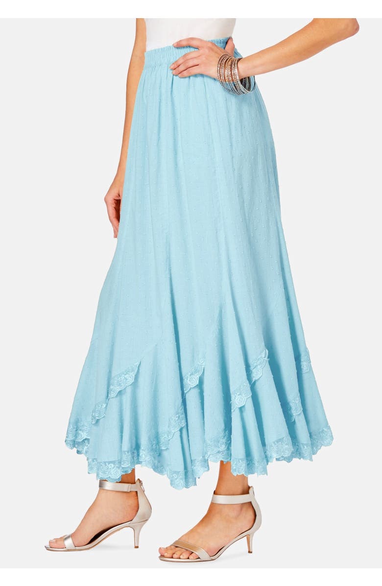 Roaman's Plus Size French Skirt, Alternate, color, Light Aqua