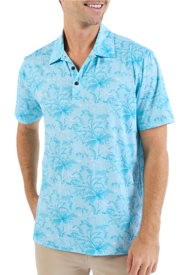 The Ocean Round - Light Blue Golf Shirt, Alternate, color, Light Blue