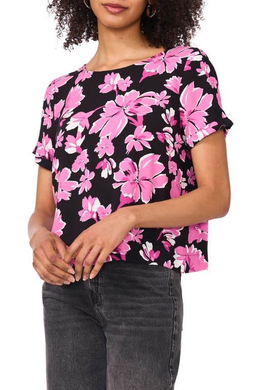 Vince Camuto Floral Print Woven Shirt In Violet Blush
