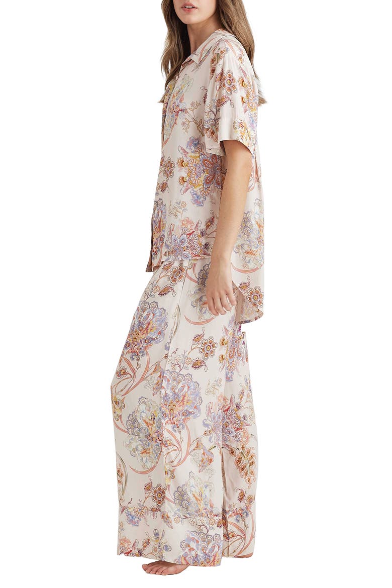 Coco Floral Pajamas, Alternate, color, CREAM