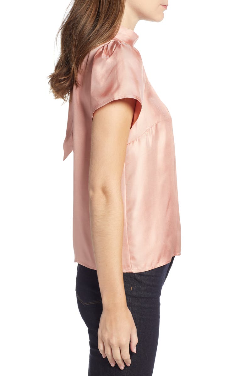 J.Crew Collection Bow Back Silk Top, Alternate, color, 