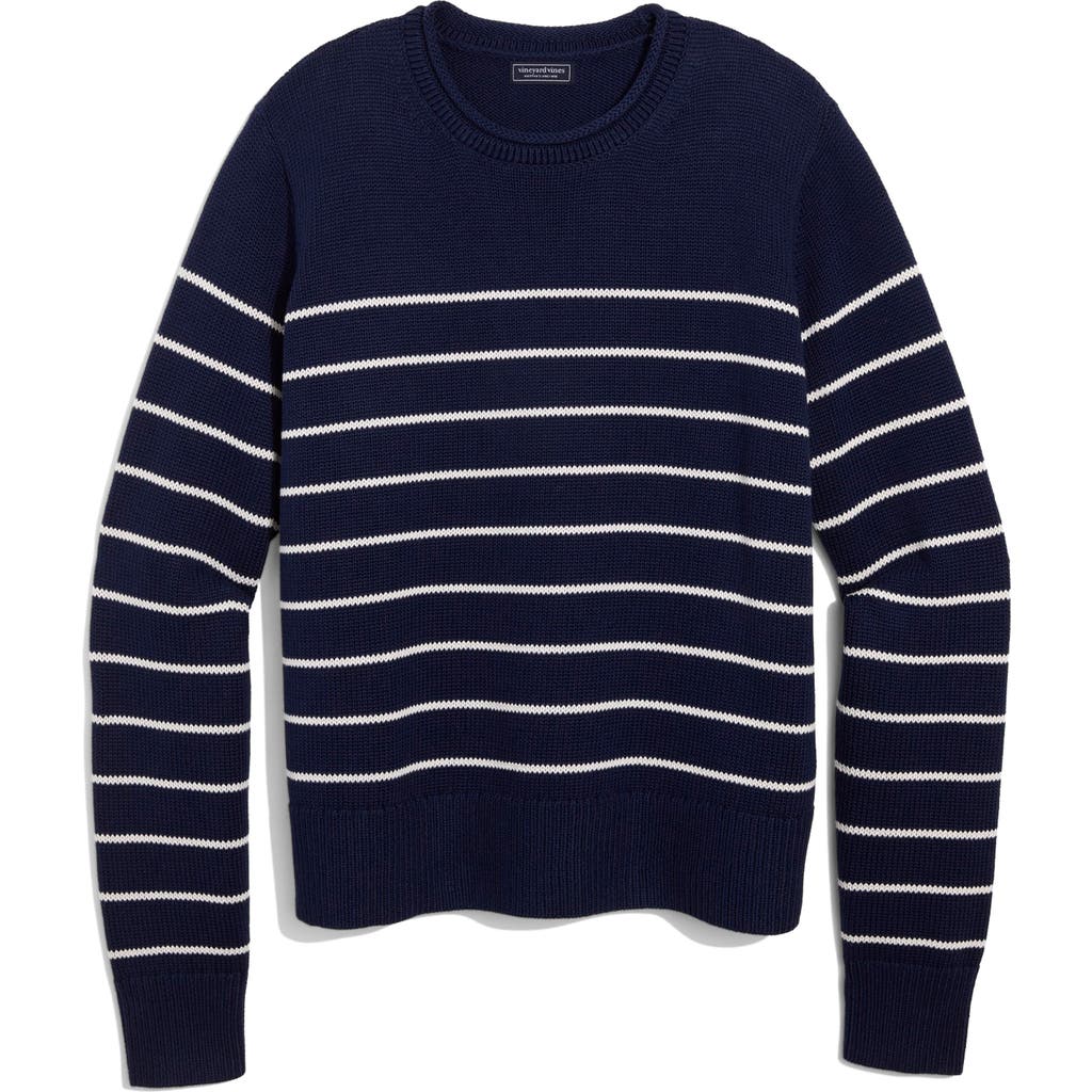 Vineyard Vines Stripe Cotton Roll Neck Sweater In Multi