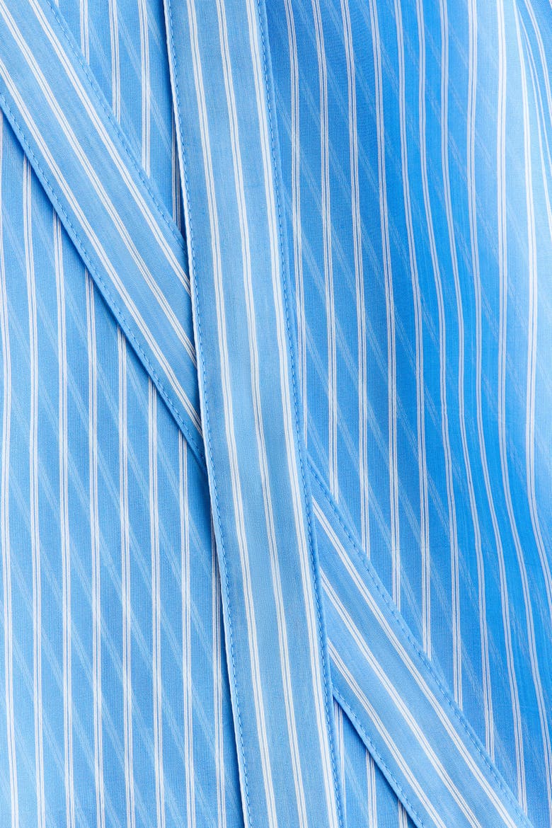 Ruffled Bow-collar Top, Alternate, color, Blue/striped