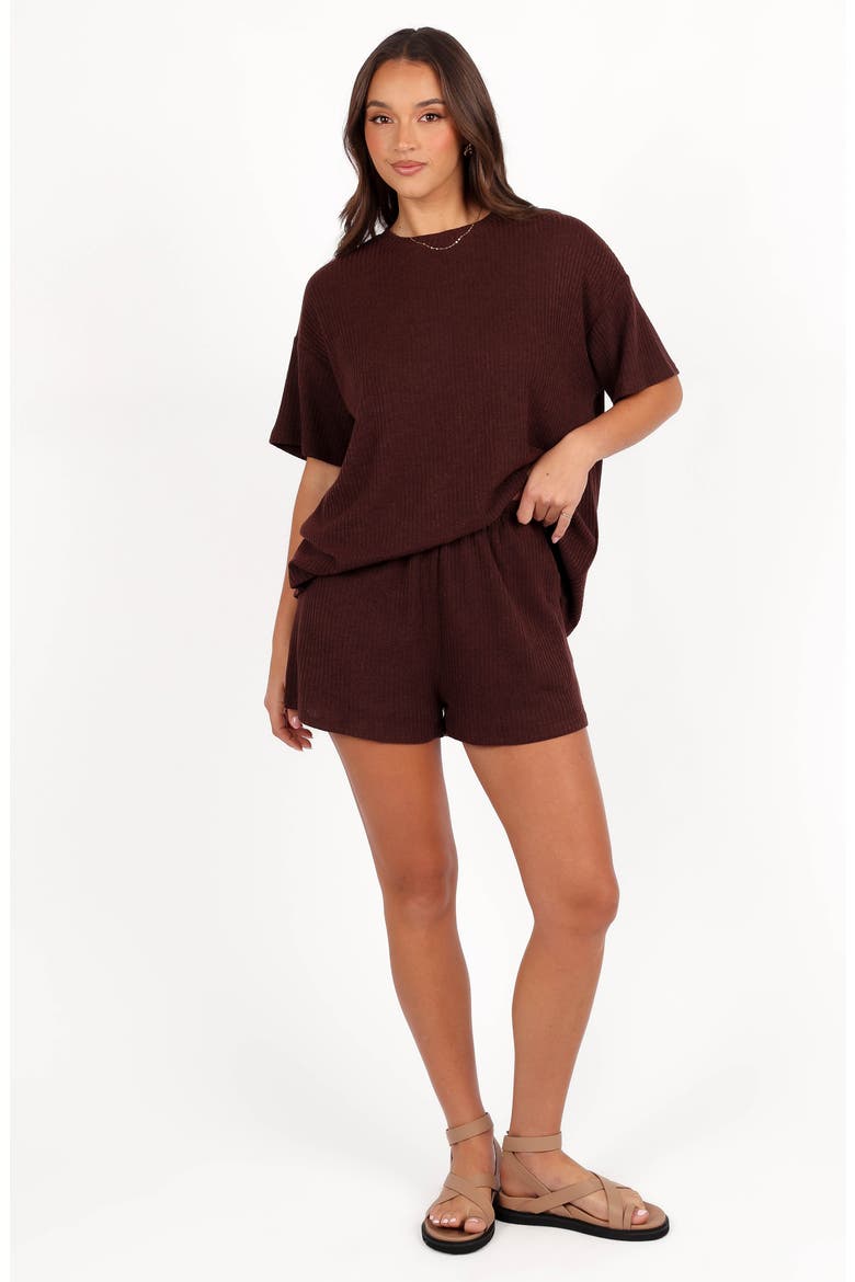 Granger Knit Top & Shorts Set, Alternate, color, CHOCOLATE BROWN