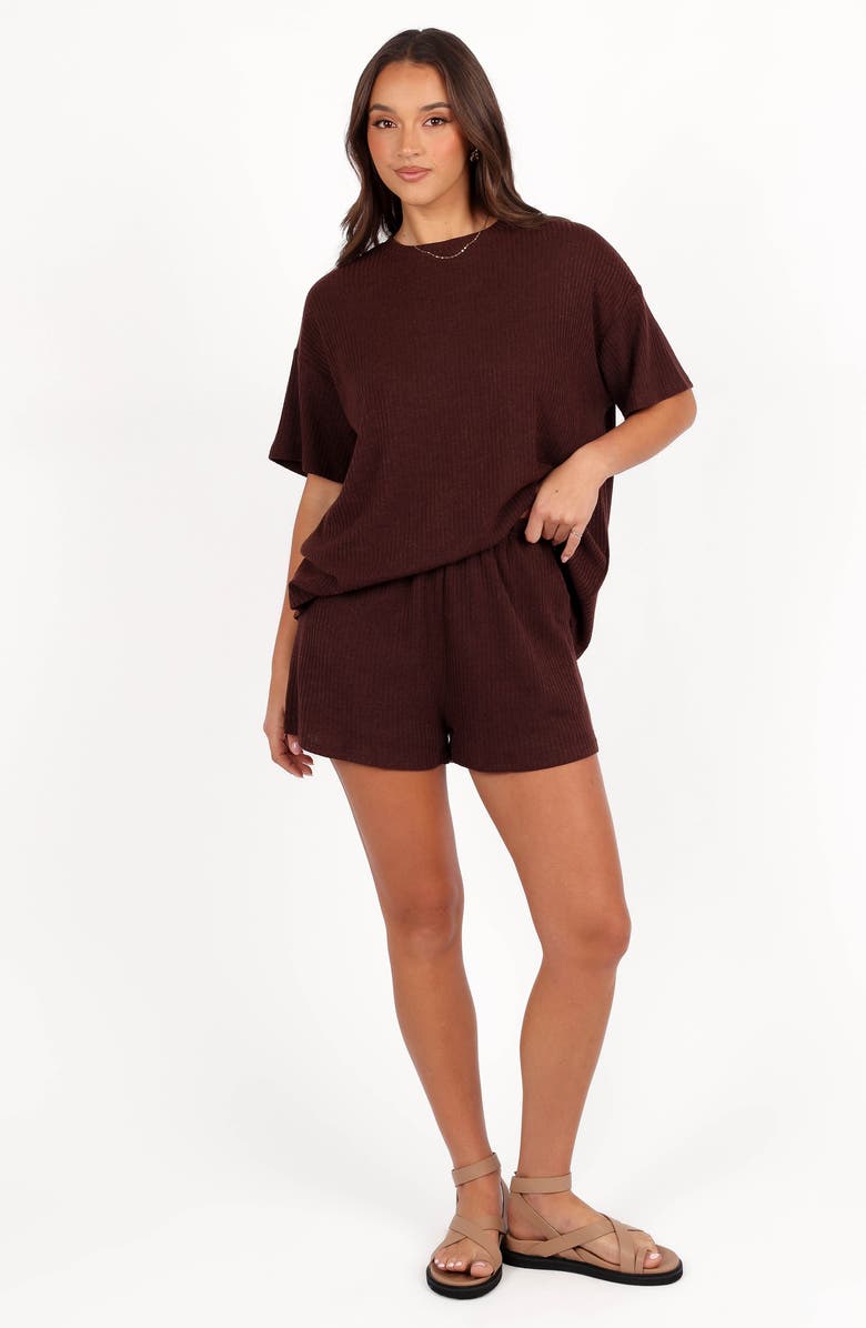 Petal & Pup Granger Knit Top & Shorts Set, Alternate, color, Chocolate Brown