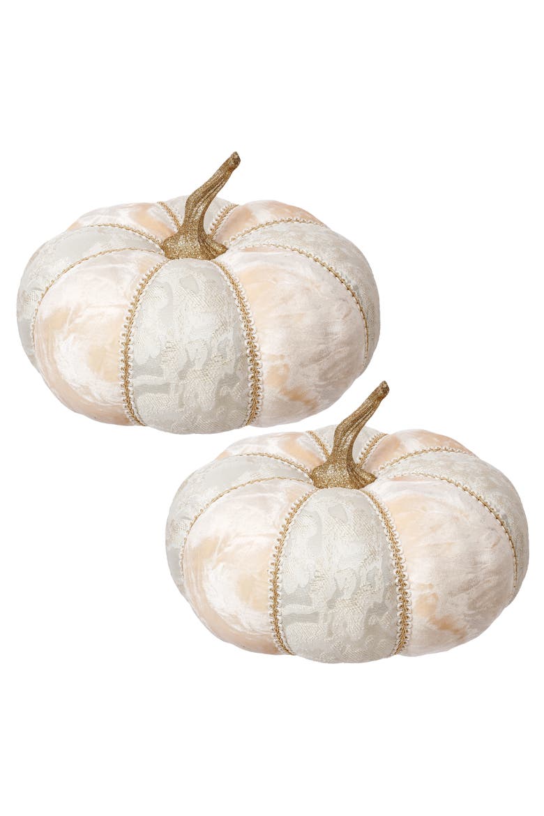 White Blush Lace Pumpkin, Set of 2, Main, color, Cream