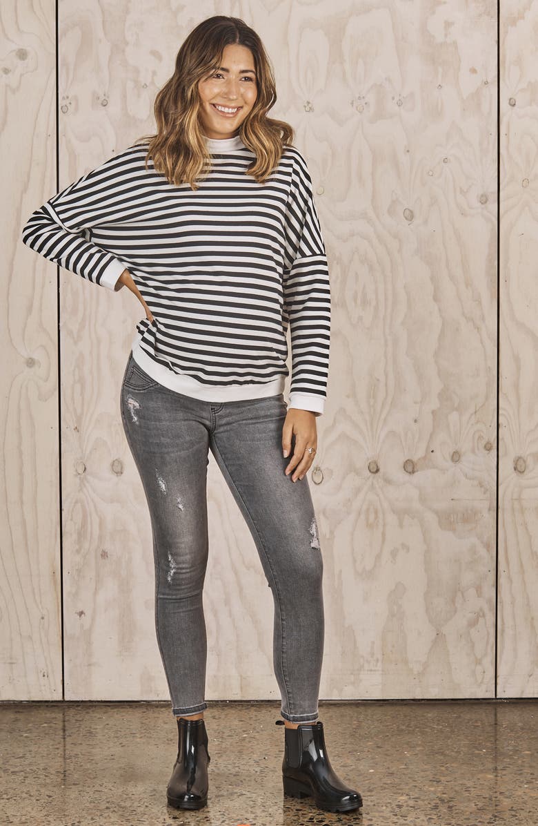 Angel Maternity Claire Over the Bump Skinny Maternity Jeans, Alternate, color, Charcoal