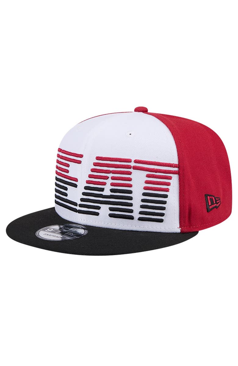 New Era Men's New Era White/Black Miami Heat Throwback Gradient Tech Font 9FIFTY Snapback Hat, Alternate, color, White