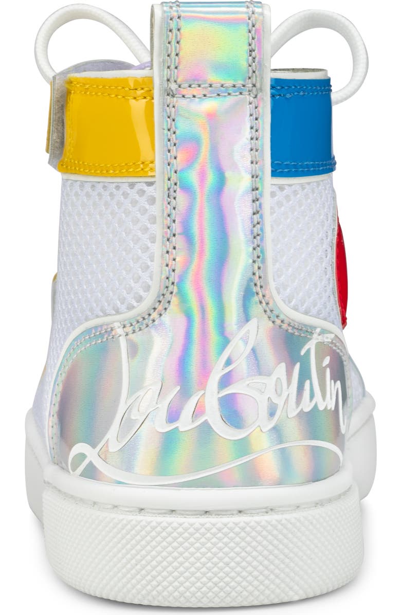 Christian Louboutin Kids' Funnytopi Mixed Media High Top Sneaker, Alternate, color,