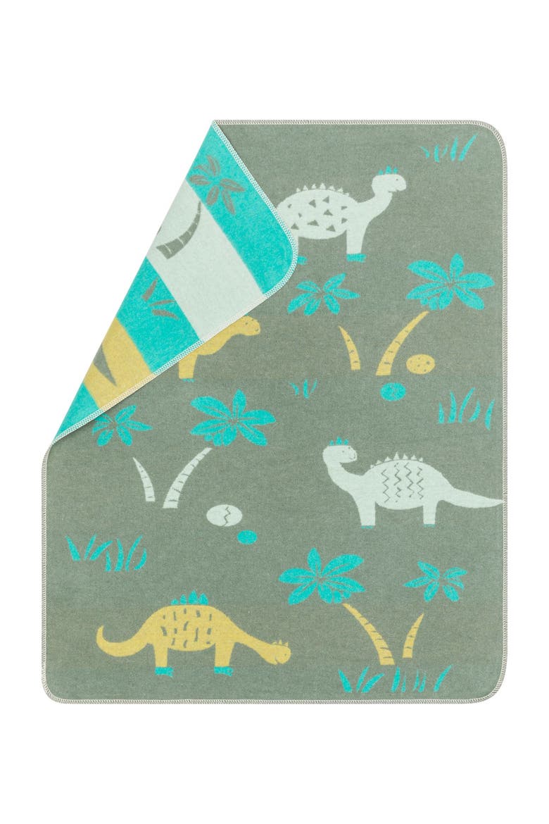Juwel Dinos Baby Blanket, Main, color, Green