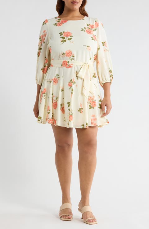 Morning Blush Floral Collins Minidress (Plus)