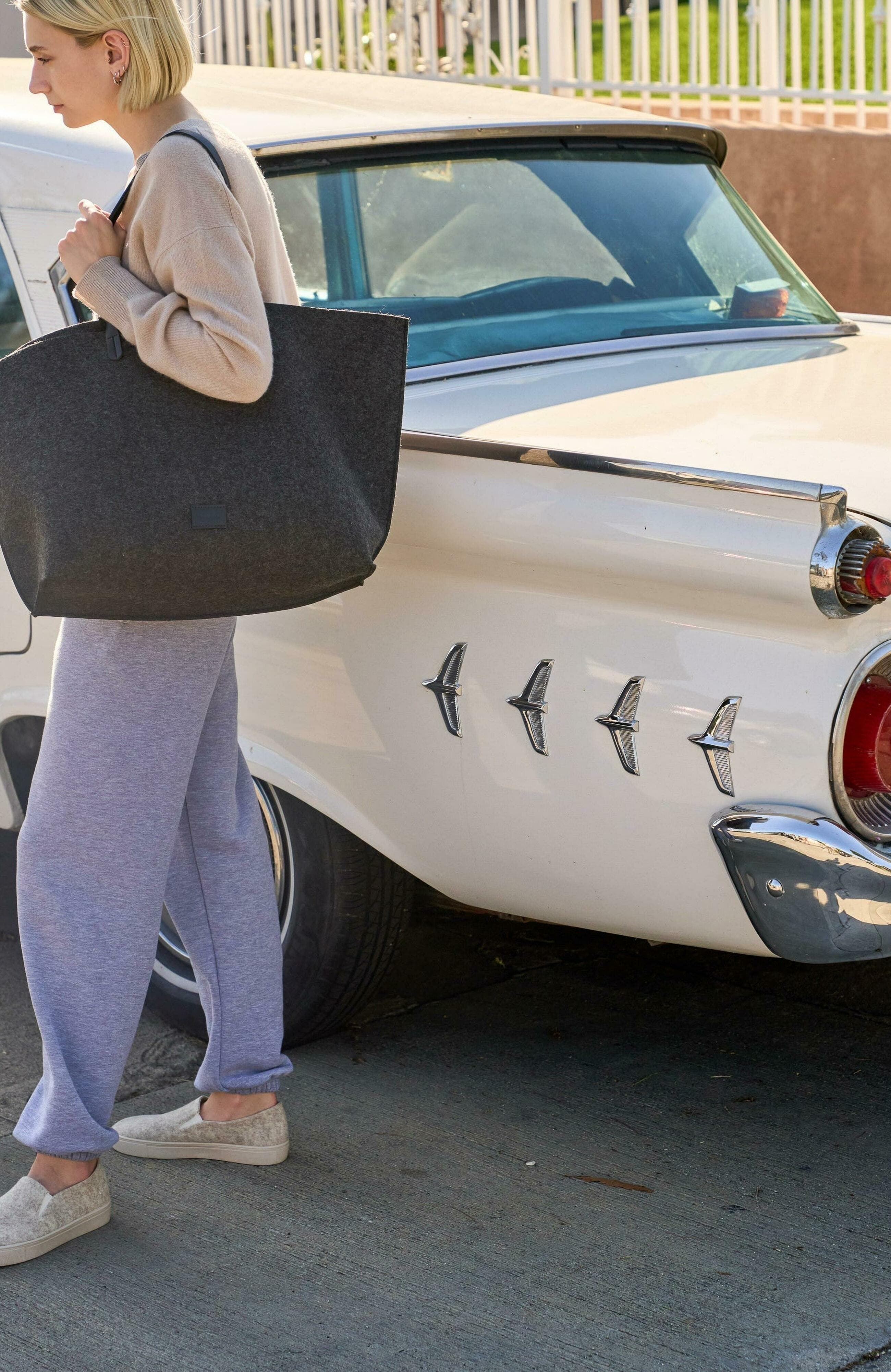 Graf Lantz Hana Merino Wool Boat Bag, Alternate, color, Charcoal