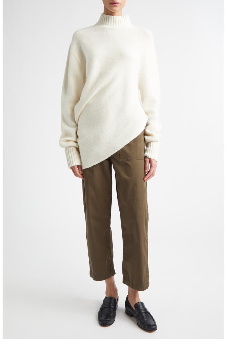 Naomi Asymmetric Mock Neck Sweater, Alternate, color, IVORY
