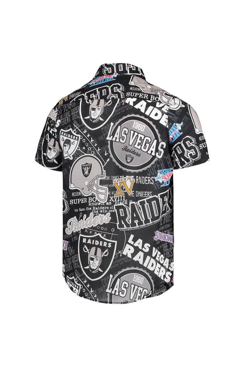 Men's FOCO Black Las Vegas Raiders Thematic Button-Up Shirt, Alternate, color, Black