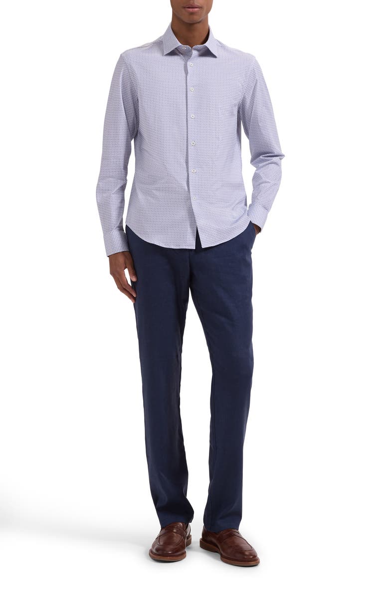 Bugatchi James OoohCotton<sup>®</sup> Geo Print Button-Up Shirt, Alternate, color, Orchid