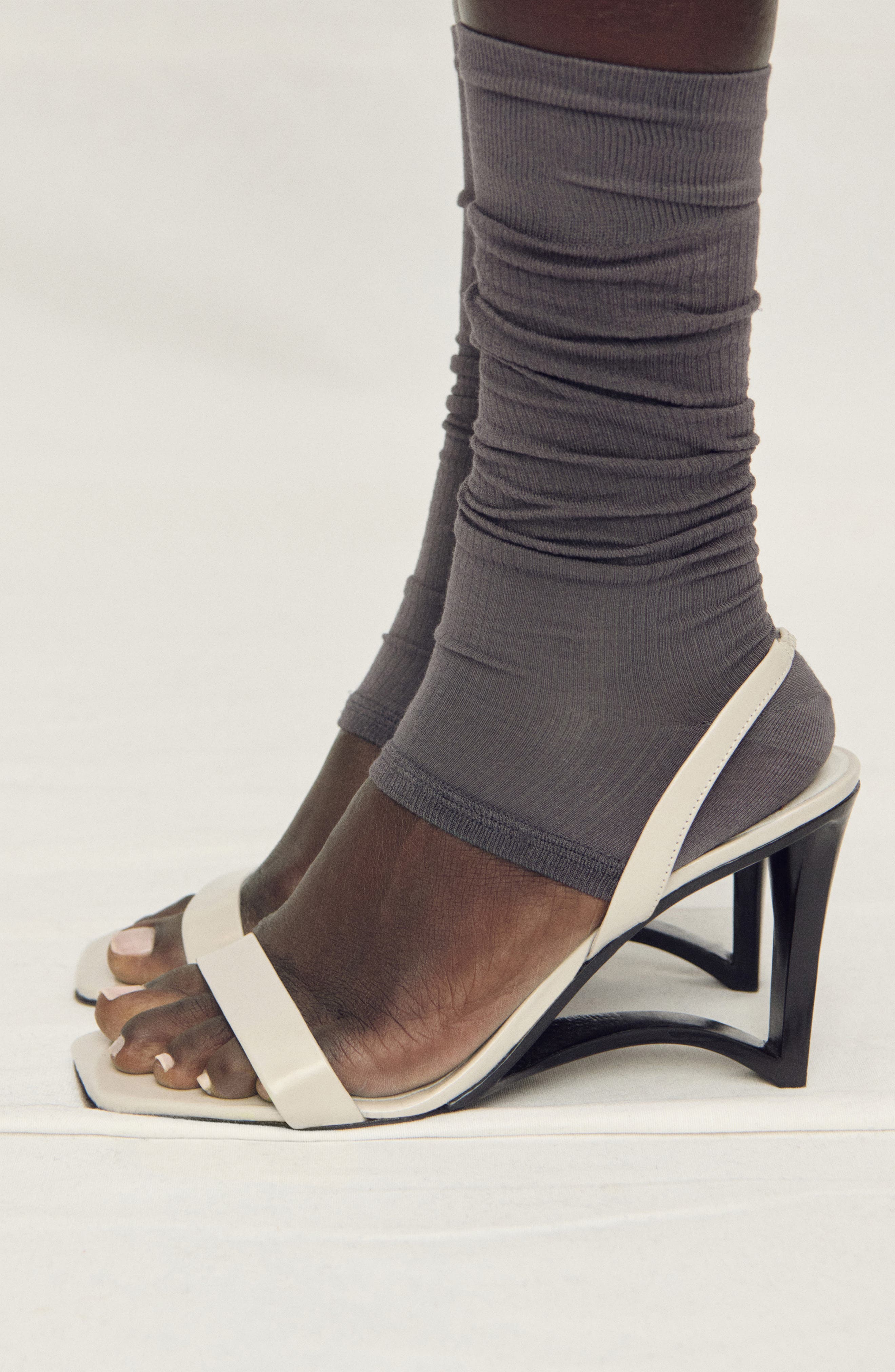 MANGO Slingback Wedge Sandal, Alternate, color, Ice Grey