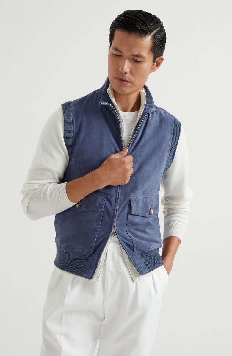 Brunello Cucinelli Suede vest, Alternate, color, 