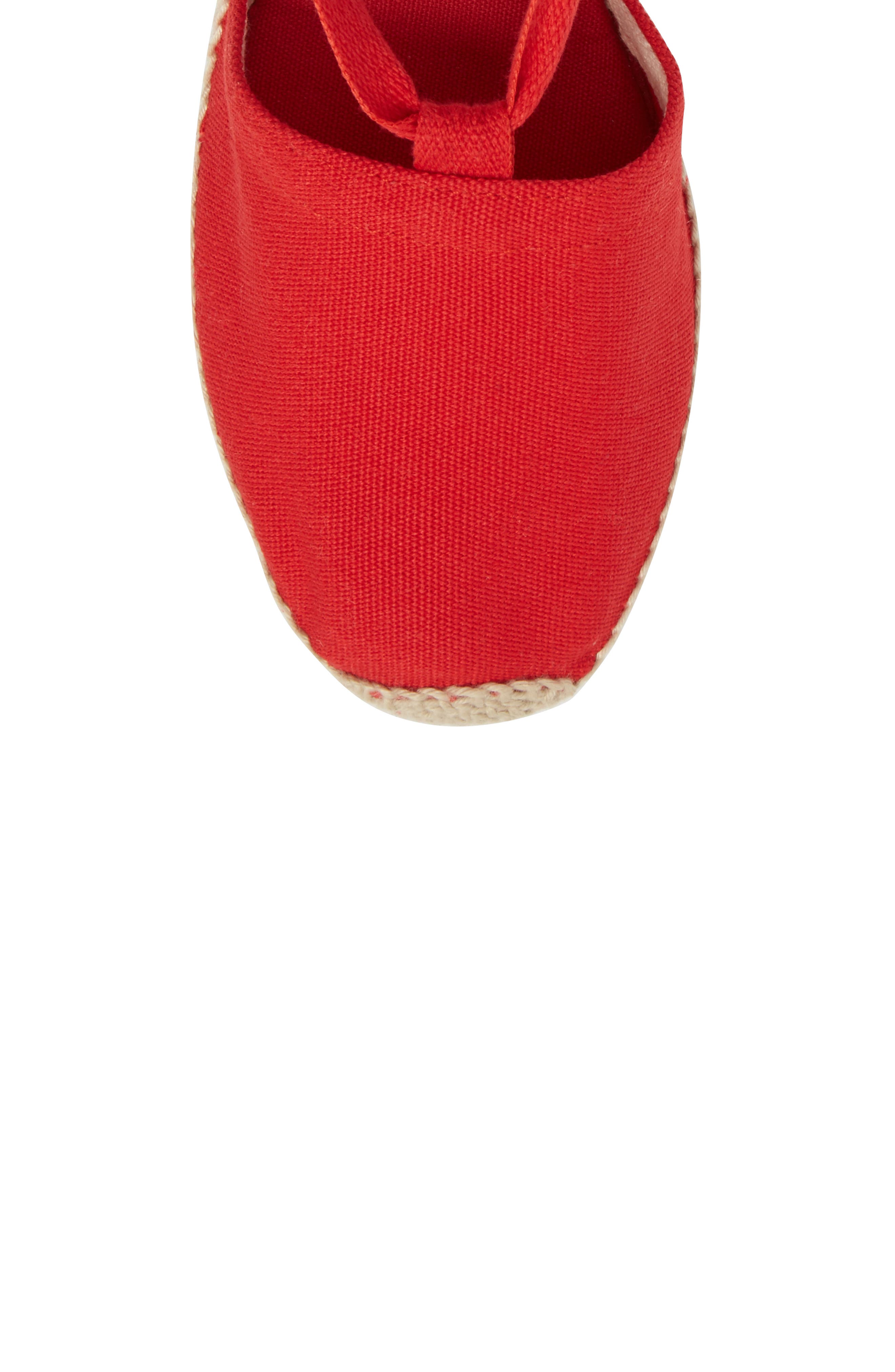 Valencia Wraparound Espadrille Wedge, Alternate, color, RED FABRIC
